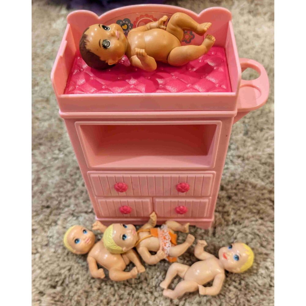 Mattel Barbie Babysitter Career Toy Set With Baby Dolls Accessories